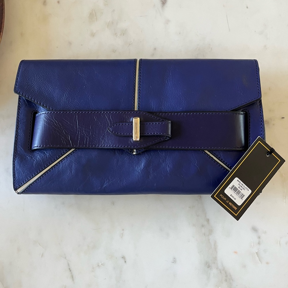 *NWT* Pour La Victoire Blue Clutch